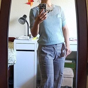 Pale blue French connection knit top